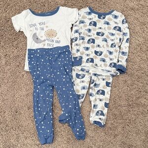 Kids Pajama Set - Blue and White